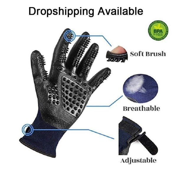 Planet Gates 200003710 1 Pair Grooming Glove For Cats Soft Rubber Pet Hair Remover Dog Horse Cat Shedding Bathing Massage Brush Clean Comb For Animals