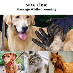 Planet Gates 200003710 1 Pair Grooming Glove For Cats Soft Rubber Pet Hair Remover Dog Horse Cat Shedding Bathing Massage Brush Clean Comb For Animals
