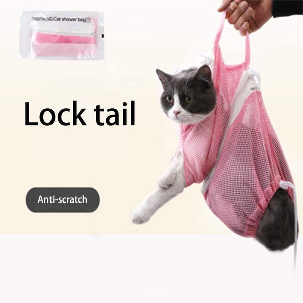 Planet Gates 200003710 Detachable Cat Washing Bag Shower Mesh Safely Prevention Scratch And Bite Tough Tear Up Pet Bathing Bag Cat Beauty Products