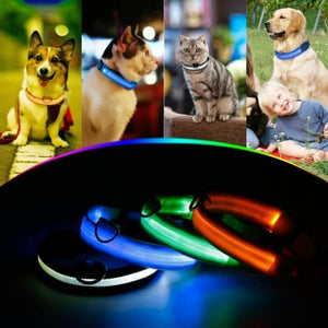 Planet Gates 200003720 Pet Collar LED Light Dog Collar Night Safety Anti-lost Car Accident Avoid Flash Pet Necklace Black Collar Cat And Dog Luminous