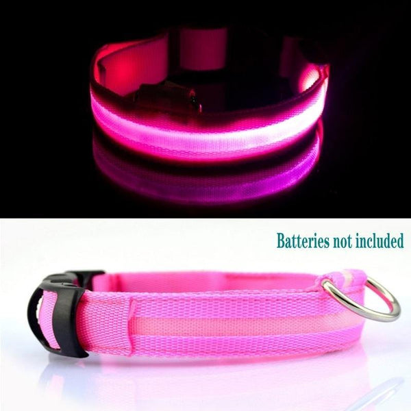 Planet Gates 200003720 Pink / XS Pet Collar LED Light Dog Collar Night Safety Anti-lost Car Accident Avoid Flash Pet Necklace Black Collar Cat And Dog Luminous