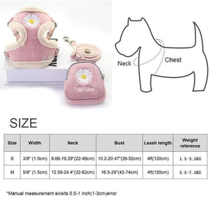 Planet Gates 200003720 Soft Pet Dog Harnesses Vest No Pull Adjustable Keep Warm Embroidery Cat Harness Leash Set For Small Medium Dogs Outdoor Walking