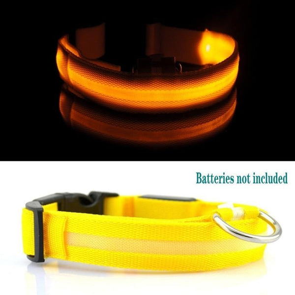 Planet Gates 200003720 Yellow / XS Pet Collar LED Light Dog Collar Night Safety Anti-lost Car Accident Avoid Flash Pet Necklace Black Collar Cat And Dog Luminous
