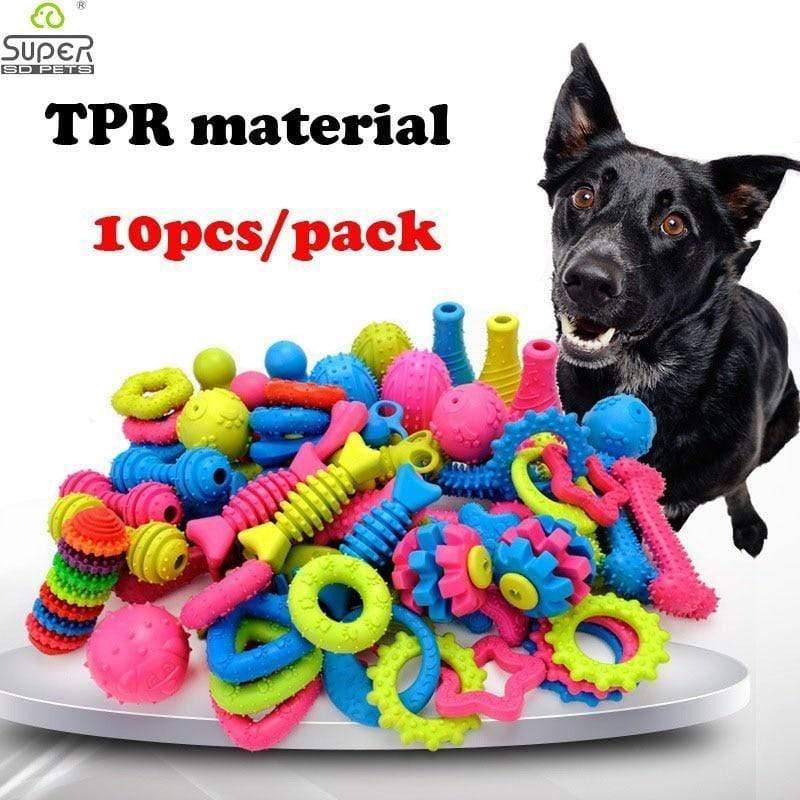 Planet Gates 200003723 10PCS Randomly Puppy Pet Toys For Small Dogs Rubber Resistance To Bite Dog Toy Teeth Cleaning Chew Training Toys Pet Supplies