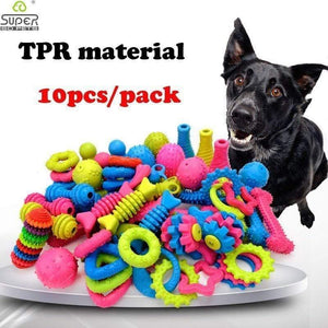 Planet Gates 200003723 10PCS Randomly Puppy Pet Toys For Small Dogs Rubber Resistance To Bite Dog Toy Teeth Cleaning Chew Training Toys Pet Supplies