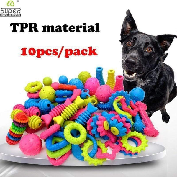 Planet Gates 200003723 10PCS Randomly Puppy Pet Toys For Small Dogs Rubber Resistance To Bite Dog Toy Teeth Cleaning Chew Training Toys Pet Supplies
