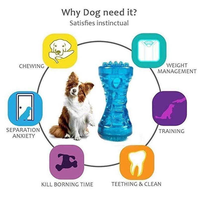 Planet Gates 200003723 Large Dog Bone Rubber Pet Toy Sound Strong Bite-Resistant Pets Teethbrush Toys Train Teeth Clean Chewing Perros Accessories