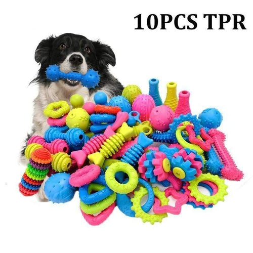 Planet Gates 200003723 Randomly-193 / M 10PCS Randomly Puppy Pet Toys For Small Dogs Rubber Resistance To Bite Dog Toy Teeth Cleaning Chew Training Toys Pet Supplies