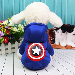 Planet Gates 200003735 Captain America / XS Pet Products Dog Clothing Coat Jacket Hoodie Sweaters Cat Dog Clothes For Dogs Yorkies Small Pet Costume Overalls For Dogs