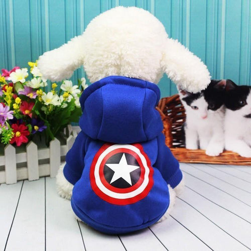 Planet Gates 200003735 Captain America / XS Pet Products Dog Clothing Coat Jacket Hoodie Sweaters Cat Dog Clothes For Dogs Yorkies Small Pet Costume Overalls For Dogs