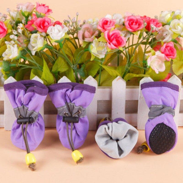 Planet Gates 200003739 4pcs Antiskid Puppy Shoes Soft-soled Pet Dog Shoes Waterproof Small Dog Prewalkers Soft Pet Products Supplies Pet Paw Care New