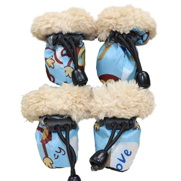 Planet Gates 200003739 A1 / 1 4pcs Winter Thick Warm Pet Dog Shoes Anti-slip Waterproof Rain Snow Boots Footwear For Puppy Dog Socks Booties Pet Paw Care