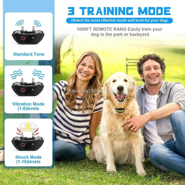 Planet Gates 200003746 Dogreat Electric Dog Training Collar Shock Pet Remote Control Waterproof Rechargeable For All Size Vibration Bark Stop Collars