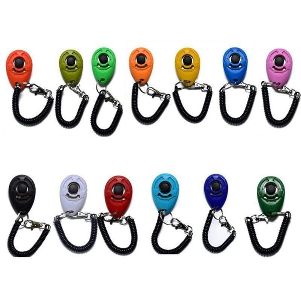 Planet Gates 200003746 Pet Trainer Pet Dog Training Clicker Adjustable Sound Key Chain And Wrist Strap Doggy Train Click Pet Products