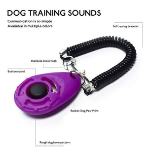 Planet Gates 200003746 Pet Trainer Pet Dog Training Clicker Adjustable Sound Key Chain And Wrist Strap Doggy Train Click Pet Products