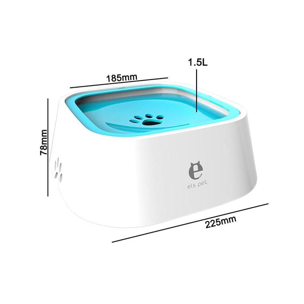 Planet Gates 200003781 Blue Portable Dog Drinking Water Bowl Floating 1.5L Pet Bowl Non-Wetting Mouth Cat Bowl Without Spill Drinking Dog Water Dispenser