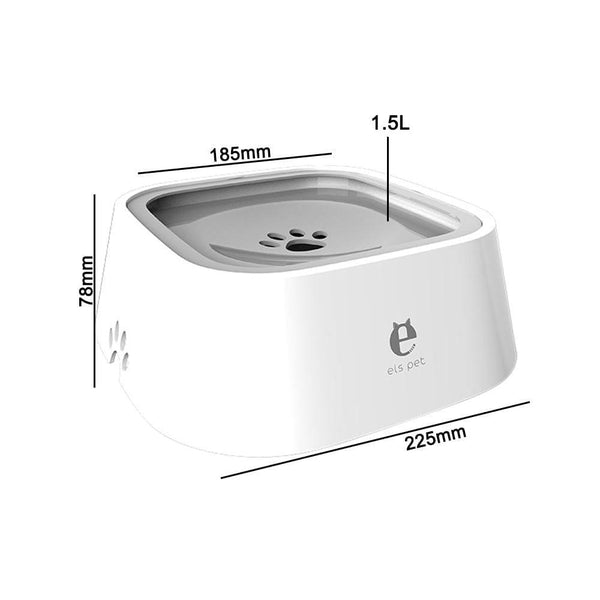 Planet Gates 200003781 Gray Portable Dog Drinking Water Bowl Floating 1.5L Pet Bowl Non-Wetting Mouth Cat Bowl Without Spill Drinking Dog Water Dispenser