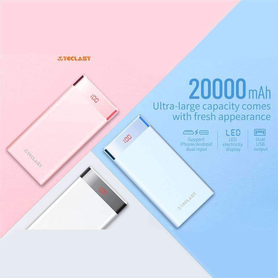 Planet Gates 20000mAh Power Bank Dual USB Output 8Pin&Micro USB Input Mobile External Phone Battery for Iphone 8 X Fast Charging