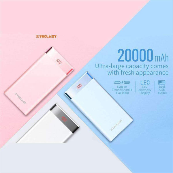 Planet Gates 20000mAh Power Bank Dual USB Output 8Pin&Micro USB Input Mobile External Phone Battery for Iphone 8 X Fast Charging