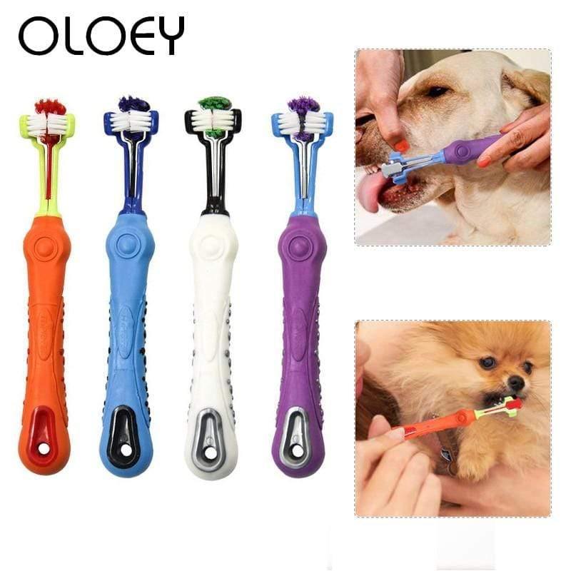 Planet Gates 200044152 1Pc Pet Dog Toothbrush Multi-angle Cleaning Tooth Bad Breath Tartar Teeth Care Tool Brush For Dog Cat Protection Health Product