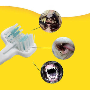 Planet Gates 200044152 1Pc Pet Dog Toothbrush Multi-angle Cleaning Tooth Bad Breath Tartar Teeth Care Tool Brush For Dog Cat Protection Health Product