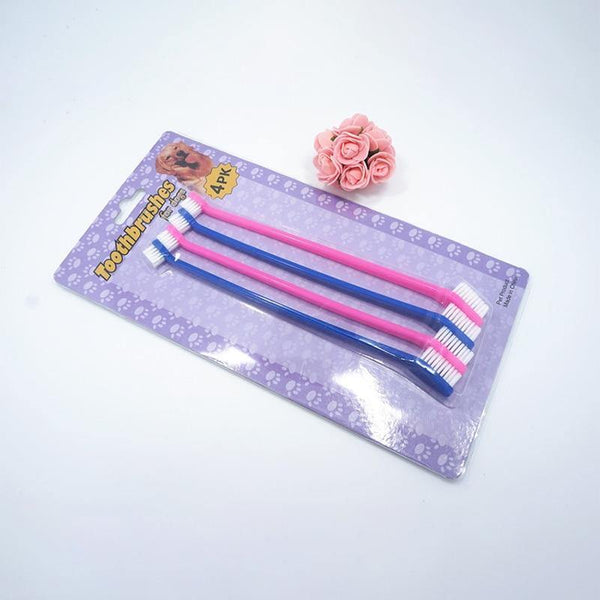 Planet Gates 200044152 4pcs 1Pc Pet Dog Toothbrush Multi-angle Cleaning Tooth Bad Breath Tartar Teeth Care Tool Brush For Dog Cat Protection Health Product