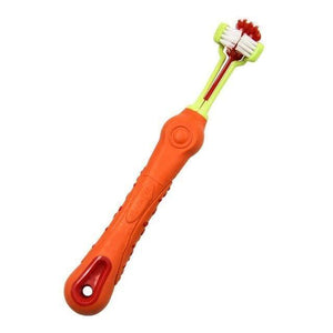 Planet Gates 200044152 Orange 1Pc Pet Dog Toothbrush Multi-angle Cleaning Tooth Bad Breath Tartar Teeth Care Tool Brush For Dog Cat Protection Health Product