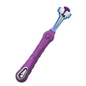 Planet Gates 200044152 Purple 1Pc Pet Dog Toothbrush Multi-angle Cleaning Tooth Bad Breath Tartar Teeth Care Tool Brush For Dog Cat Protection Health Product