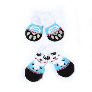 Planet Gates 200074142 16 / S 4pcs Warm Puppy Dog Socks Soft Pet Knits Socks Cute Cartoon Anti Slip Socks Warm Puppy Dog Shoes Small Medium Dogs Pet Product