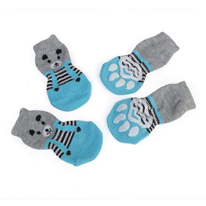 Planet Gates 200074142 17 / S 4pcs Warm Puppy Dog Socks Soft Pet Knits Socks Cute Cartoon Anti Slip Socks Warm Puppy Dog Shoes Small Medium Dogs Pet Product