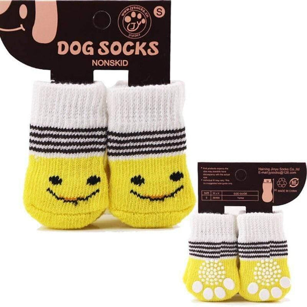 Planet Gates 200074142 18 / S 4pcs Warm Puppy Dog Socks Soft Pet Knits Socks Cute Cartoon Anti Slip Socks Warm Puppy Dog Shoes Small Medium Dogs Pet Product