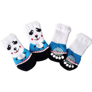 Planet Gates 200074142 23 / S 4pcs Warm Puppy Dog Socks Soft Pet Knits Socks Cute Cartoon Anti Slip Socks Warm Puppy Dog Shoes Small Medium Dogs Pet Product