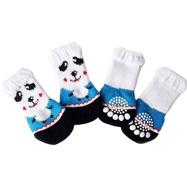 Planet Gates 200074142 23 / S 4pcs Warm Puppy Dog Socks Soft Pet Knits Socks Cute Cartoon Anti Slip Socks Warm Puppy Dog Shoes Small Medium Dogs Pet Product
