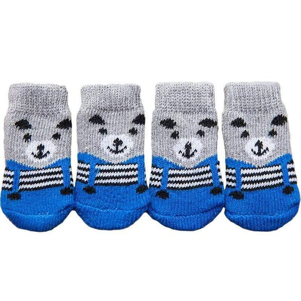 Planet Gates 200074142 4pcs Warm Puppy Dog Socks Soft Pet Knits Socks Cute Cartoon Anti Slip Socks Warm Puppy Dog Shoes Small Medium Dogs Pet Product