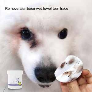 Planet Gates 200089142 100pcs/Set Pet Eye Wet Wipes Dog Cleaning Paper Towels Cat Tear Stain Remover Cleaning Wipes Grooming Supplies Pet Products