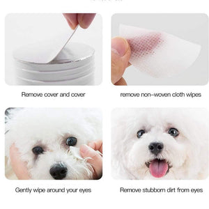 Planet Gates 200089142 100pcs/Set Pet Eye Wet Wipes Dog Cleaning Paper Towels Cat Tear Stain Remover Cleaning Wipes Grooming Supplies Pet Products