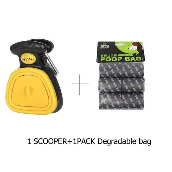 Planet Gates 200089142 H / L Dog Pet Travel Foldable Pooper Scooper With 1 Roll Decomposable Bags Poop Scoop Clean Pick Up Excreta Cleaner Epacket Shipping
