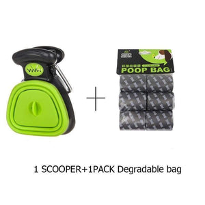 Planet Gates 200089142 J / L Dog Pet Travel Foldable Pooper Scooper With 1 Roll Decomposable Bags Poop Scoop Clean Pick Up Excreta Cleaner Epacket Shipping