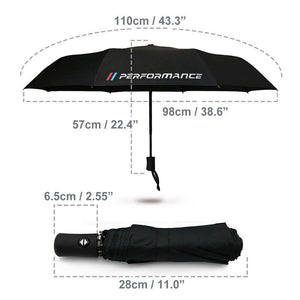 Planet Gates 200203145 Car Styling Car Portable Folding Umbrella Sunshade For BMW E46 E39 E38 E90 E60 E36  X5 X3 X6 With M/performance LOGO (Black)