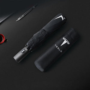 Planet Gates 200203145 Car Styling Three-fold Double Layer Umbrella Windproof Automatic Sun Beach Umbrella For Tesla Model 3 Model X S Accessories (Black)