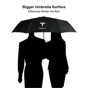 Planet Gates 200203145 Car Styling Three-fold Double Layer Umbrella Windproof Automatic Sun Beach Umbrella For Tesla Model 3 Model X S Accessories (Black)
