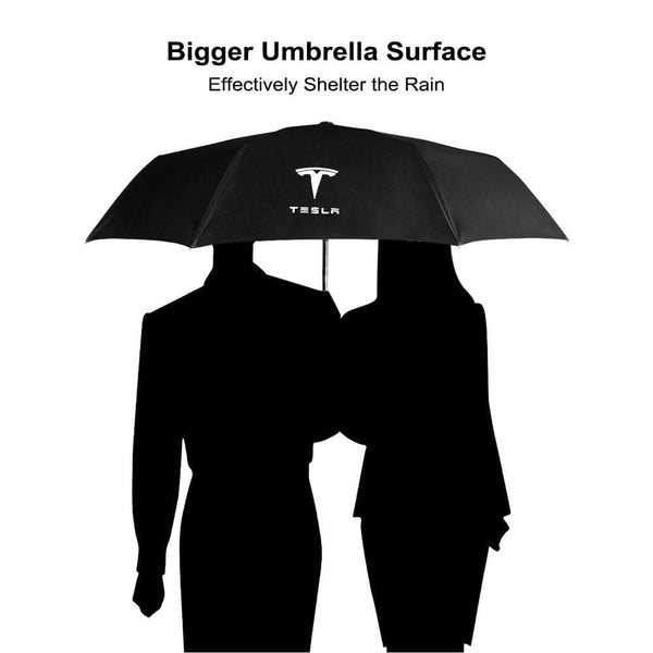 Planet Gates 200203145 Car Styling Three-fold Double Layer Umbrella Windproof Automatic Sun Beach Umbrella For Tesla Model 3 Model X S Accessories (Black)