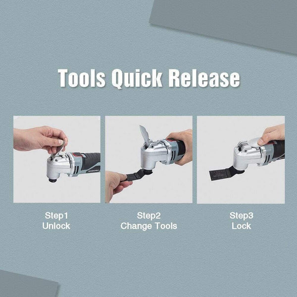 Planet Gates 200231154 Oscillating Multi-Tool Multifunction Power Tools Home Renovator Tool DIY Woodworking Tool With Accessory Kit