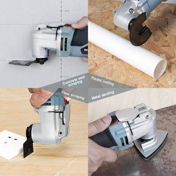 Planet Gates 200231154 Oscillating Multi-Tool Multifunction Power Tools Home Renovator Tool DIY Woodworking Tool With Accessory Kit