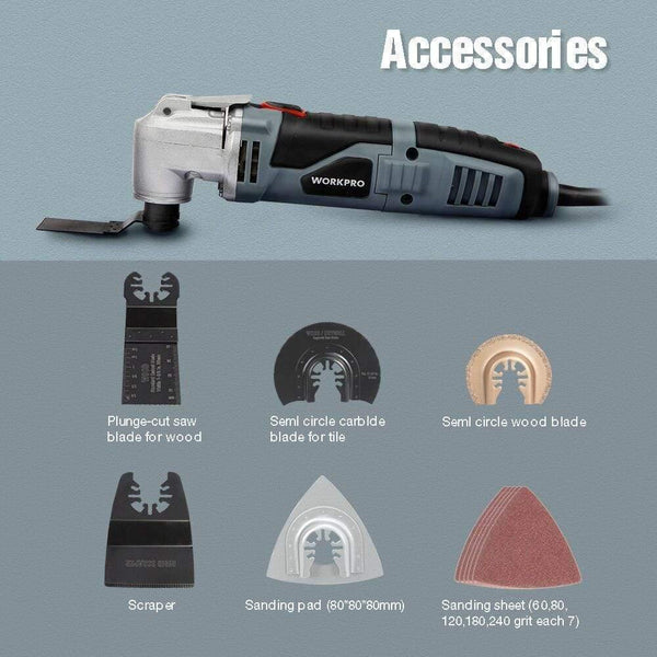 Planet Gates 200231154 Oscillating Multi-Tool Multifunction Power Tools Home Renovator Tool DIY Woodworking Tool With Accessory Kit