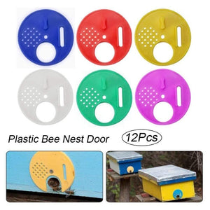 Planet Gates 200284146 12PCs Round Bee Hive Box Entrance Gate Disc Plastic Bee Nest Door Honeycomb Entrance Gate Beekeeping Tool Equipment