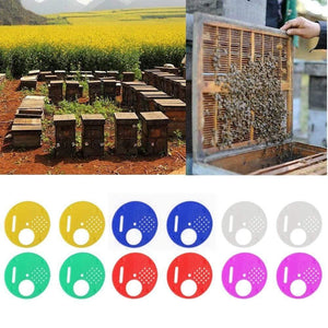 Planet Gates 200284146 12PCs Round Bee Hive Box Entrance Gate Disc Plastic Bee Nest Door Honeycomb Entrance Gate Beekeeping Tool Equipment
