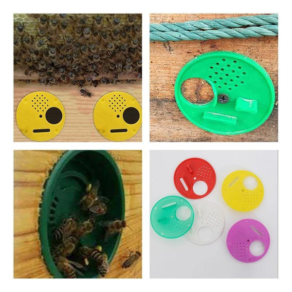 Planet Gates 200284146 12PCs Round Bee Hive Box Entrance Gate Disc Plastic Bee Nest Door Honeycomb Entrance Gate Beekeeping Tool Equipment