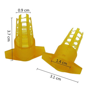 Planet Gates 200284146 30Pcs Beekeeping Tools Yellow Plastic Bee Queen Cage Protective Cover Beekeeping Tools Cell Protector Cages
