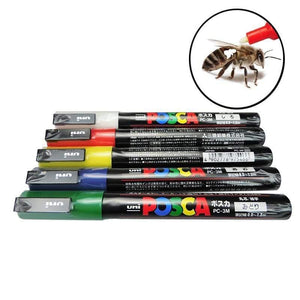 Planet Gates 200284146 5PCS /Sets Queen Bee Marking Beekeeper Marker Pen Beekeeping Plastic Marks Pen 5 Colours White Yellow Red Green Blue Bee Tools (M)